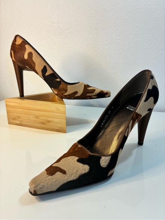 Stuart Weitzman￼ Shoes - VTG STUART WEITZMAN 10B Women's Camouflage Pointed-Toe High Heels - Brown/Black